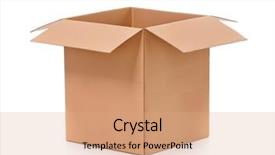  Presentation with box carton - Presentation design enhanced with simple brown carton box isolated background and a coral colored foreground