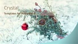  Presentation with christmas card - Slides consisting of simple-christmas-decoration-in-snow background and a cream colored foreground