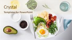  Presentation with keto - Presentation theme with healthy keto breakfast egg avocado background and a cream colored foreground