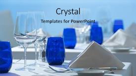  Presentation with dining restaurant - Beautiful slide deck featuring simple clean white linen elegant backdrop and a light blue colored foreground