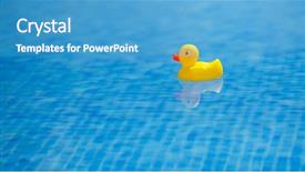  Presentation with duck - Colorful PPT theme enhanced with simple water - yellow rubber duck in blue backdrop and a teal colored foreground