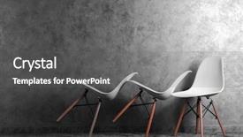  Presentation with grey black white brick - Presentation design with simple design - stylish conception with white chairs background and a gray colored foreground