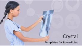  Presentation with chest x ray human - Slide deck having simple dna - female surgeon examining chest x-ray background and a lemonade colored foreground