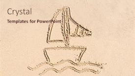  Presentation with beach toys on sand - Audience pleasing slide deck consisting of simple-drawing-in-the-sand backdrop and a lemonade colored foreground