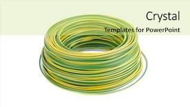  Presentation with roll - Colorful slide set enhanced with simple engineering - roll of black electic wire backdrop and a yellow colored foreground