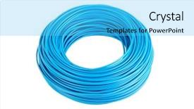  Presentation with electric engineering - Slide deck having simple engineering - roll of black electric wire background and a cyan colored foreground