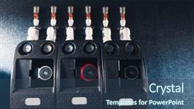  Presentation with water pumps - Cool new PPT theme with simple engineering - water heating pumps in boiler backdrop and a ocean colored foreground