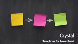  Presentation with sticky notes - Cool new presentation with simple flow diagram - three blank backdrop and a dark gray colored foreground