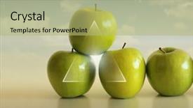  Presentation with abstract simple - Slides consisting of simple green - abstract conceptual photo background and a mint green colored foreground