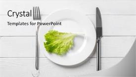  Presentation with healthy living - PPT theme having simple herbal - white round plate background and a  colored foreground
