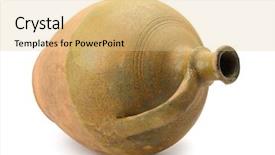  Presentation with clay - Presentation theme having simple history - clay jug isolated on white background and a lemonade colored foreground