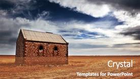  Presentation with old farm - Slide set with simple history - old farm building background and a red colored foreground