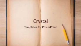  Presentation with blank old book - Cool new PPT theme with simple history - open blank pages of old backdrop and a lemonade colored foreground