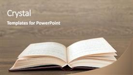  Presentation with history book - Slide set consisting of simple history - open book on wood background background and a  colored foreground