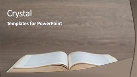  Presentation with wood simple - Presentation design featuring simple history - open book on wood background background and a  colored foreground