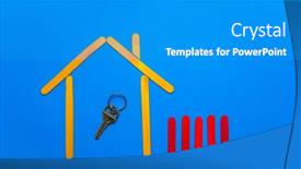  Presentation with rajasthani simple - Presentation design consisting of simple-home-on-blue-background background and a teal colored foreground