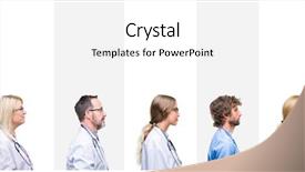  Presentation with professional development women success - Presentation theme having simple hospital - collage of professional doctors background and a white colored foreground