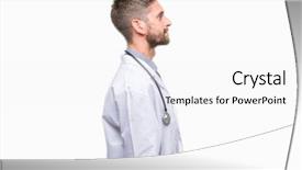  Presentation with man in nature - Amazing slide deck having simple hospital - young handsome doctor man backdrop and a white colored foreground