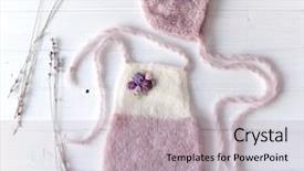  Presentation with knitted clothes - Audience pleasing presentation design consisting of simple knitted handmade clothes backdrop and a light gray colored foreground