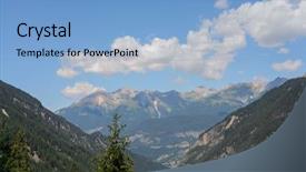  Presentation with simple rustic wedding - PPT theme having simple landscape in the alps background and a light blue colored foreground