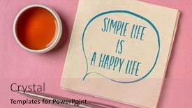  Presentation with quote - Cool new slide set with simple-life-is-a-happy backdrop and a coral colored foreground