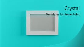 Presentation with simple - Audience pleasing slide set consisting of simple line - empty photo frame on wall backdrop and a cyan colored foreground