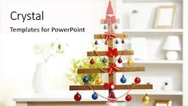  Presentation with christmas presents - Amazing slide set having simple line - handmade christmas tree and presents backdrop and a white colored foreground