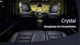  Presentation with car parking - Presentation design having simple machines - interior of modern car cabin background and a wine colored foreground