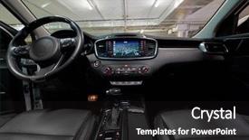  Presentation with car parking - Cool new slide set with simple machines - interior of modern car backdrop and a black colored foreground