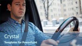  Presentation with wheel - Slides having simple machines - man in checkered shirt sits background and a ocean colored foreground
