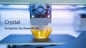  Presentation with 3d printing print concept metallic - PPT layouts having simple machines - printing 3d printer object background and a light blue colored foreground
