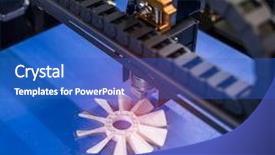  Presentation with machine - Presentation theme consisting of simple machines - three dimensional printing machine 3d background and a cobalt blue colored foreground