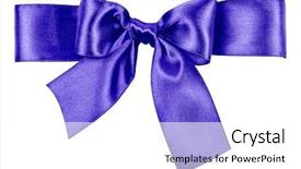  Presentation with blue ribbon - Presentation theme consisting of simple maroon - blue bow made from silk background and a  colored foreground