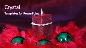  Presentation with candle christmas - PPT layouts featuring simple maroon - christmas candle surrounded by green background and a wine colored foreground