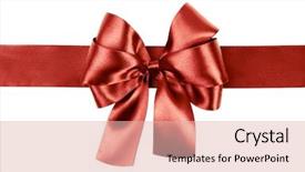  Presentation with dark green and red - Colorful PPT layouts enhanced with simple maroon - dark red brown bow photo backdrop and a lemonade colored foreground