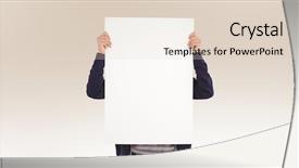  Presentation with happy sad face man - Amazing presentation theme having simple maroon - man showing billboard in front backdrop and a lemonade colored foreground