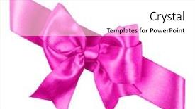 Presentation with pink silk - Presentation theme featuring simple maroon - pink bow made from silk background and a white colored foreground
