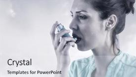  Presentation with maroon - Slides having simple maroon - portrait of an asthmatic woman background and a white colored foreground