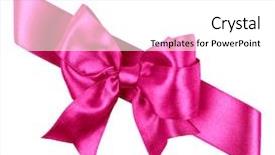  Presentation with purple floral shield - Cool new slide set with simple maroon - purple bow made from silk backdrop and a white colored foreground