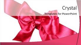  Presentation with red ribbon hiv - Beautiful PPT theme featuring simple maroon - red bow made from silk backdrop and a white colored foreground