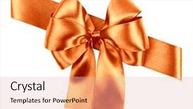  Presentation with red bow - Beautiful slide set featuring simple maroon - red bow made from silk backdrop and a lemonade colored foreground