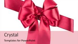  Presentation with red and white abstract - PPT theme with simple maroon - red silk bow and ribbon background and a  colored foreground