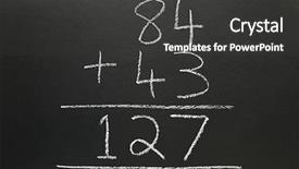  Presentation with basic - Colorful PPT layouts enhanced with simple mathematics - basic addition sum written backdrop and a dark gray colored foreground