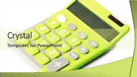  Presentation with mathematics - Slide set enhanced with simple mathematics - calculator isolated on white background background and a  colored foreground