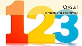  Presentation with wooden toy - Beautiful slide deck featuring simple mathematics - colorful wooden toy numbers one backdrop and a blonde colored foreground