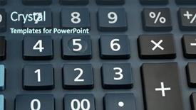  Presentation with mathematics - Slides featuring simple mathematics - macro view of calculator board background and a ocean colored foreground