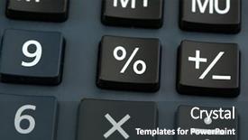  Presentation with calculator - Audience pleasing slide deck consisting of simple mathematics - macro view of calculator board backdrop and a tawny brown colored foreground