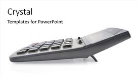  Presentation with mathematics - PPT theme having simple mathematics - pocket calculator on a white background and a white colored foreground