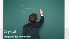  Presentation with math - Beautiful theme featuring simple mathematics - school boy decides examples math backdrop and a ocean colored foreground