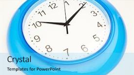  Presentation with clock - Amazing presentation theme having simple mechanical - blue office clock isolated backdrop and a cyan colored foreground